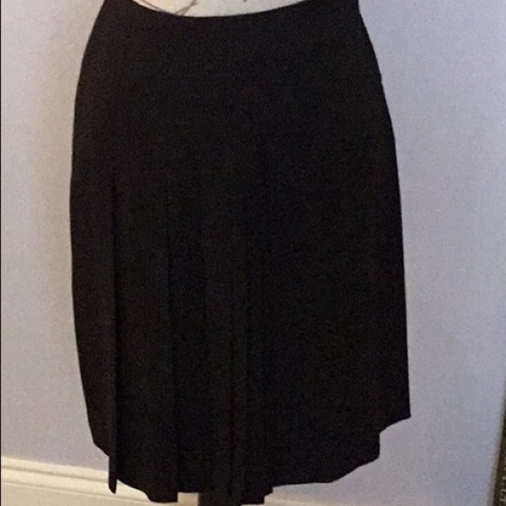 𝅺ANNE Klein Dark Brown Pleated Wool Skirt 2